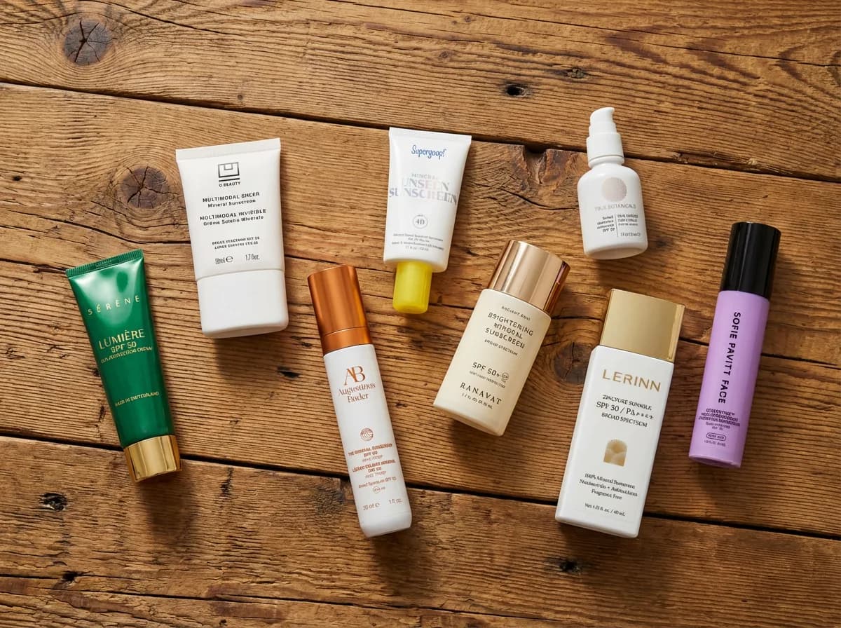 Mineral sunscreen lineup from our best mineral sunscreens comparison — zinc oxide and titanium dioxide formulas we evaluated for SPF accuracy, white cast, and wearability.
