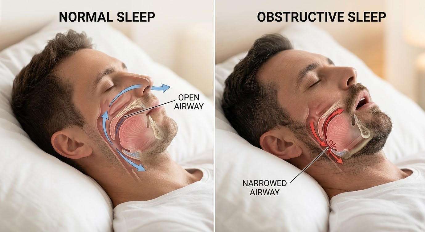 Obstructive sleep apnea mechanics — the dropped jaw