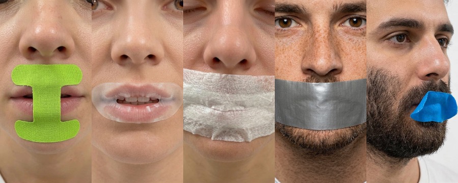 Different mouth tape shapes and sizes compared